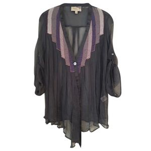 Elizabeth and James Tokyo Silk Top in Grey